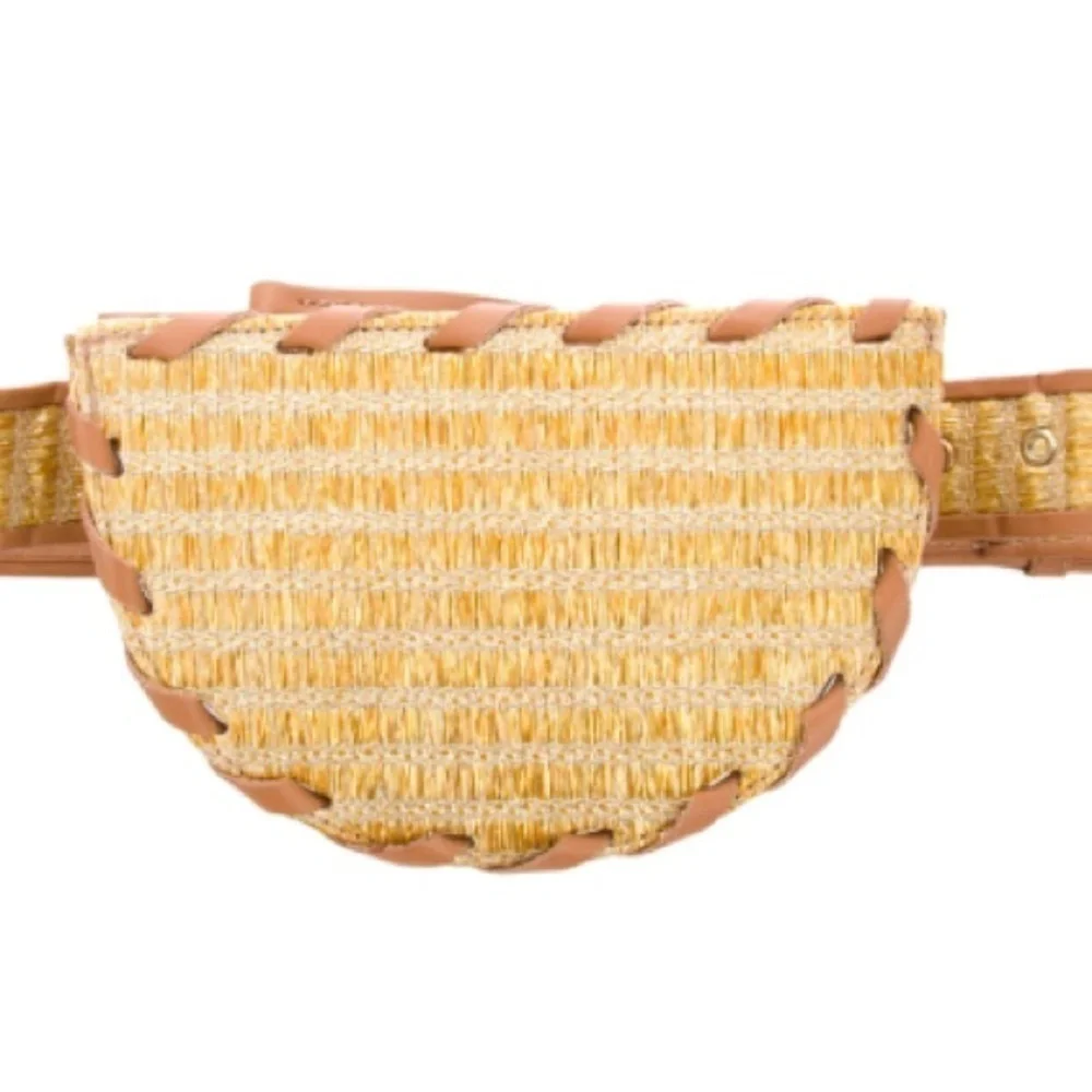 POOLSIDE Metallic Raffia Belt Bag brand new with tags